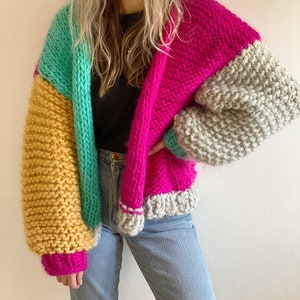 Chunky Knitting Pattern - Six Stitch Cardigan