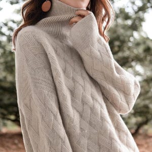 Cashmere wool jumper, Wool autumn winter turtleneck pullover