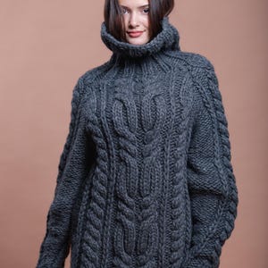Handmade Knit Super Chunky Wool Cable Sweater for Women For Mens made by Molimarks