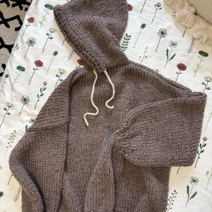 Knitted oversize hoodie - Sweater - Hand made hoodie - Alpaca knit